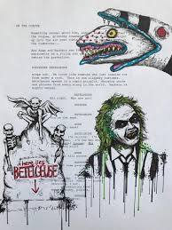A couple weeks before halloween the fiance suggests we make masks and be the the maitlands from beetlejuice. Original Beetlejuice Drawing On A Script Page Tim Burton Etsy Tim Burton Drawings Beetlejuice Fan Art Tim Burton Art