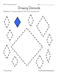 Drawing Diamonds Worksheet Shapes Worksheets Shape Tracing Worksheets Geometry Worksheets