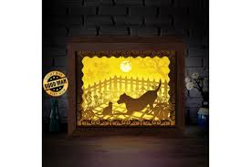Download Cat And Dog 1 3d Paper Cutting Light Box Graphic By Lightboxgoodman Creative Fabrica PSD Mockup Templates