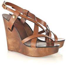 Chloe Wooden Wedge Leather Sandals Leather Wedge Sandals Wooden Wedges Shoes