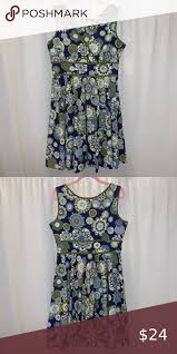 Dressbarn Women S Floral Green Blue Dress 14 In 2020 Dresses Clothes Design Blue Dresses