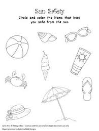 Free Sun Safety Worksheets Prek Sun Safety Activities Summer Safety Activities Summer Safety