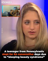 Nicole Delien, a teenager from Pennsylvania, was diagnosed with  Kleine-Levin syndrome, also known as the "Sleeping Beauty syndrome". This  rare condition causes her to sleep up to 19 hours a day. In