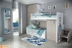 Wickey letto a soppalco crazy jelly letto per bambino con tetto letto da gioco 90x200 per bambini con rete a doghe e gru, blu. Soppalco Lineare Con Armadi Incorporati