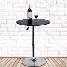 Goplus Modern Round Bar Table Adjustable Bistro Pub Counter Wood Top Swivel Indoor Home Table Portable Furniture Hw52760 Dizajn Kafe Dizajn Doma Dizajn