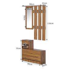 Livraison rapide partout en france. Homcom Ensemble De Meubles D Entree Meuble Chaussures Porte Manteau Marron Aosom Fr Meuble Entree Meuble Entree Design Mobilier De Salon