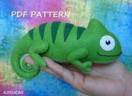 Pdf Sewing Pattern To Make A Felt Chameleon Etsy Sewing Stuffed Animals Stuffed Animal Patterns Pdf Sewing Patterns