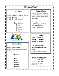 Examples Of Different Types Of Poetry Types Of Poems Poetry Ideas Poems