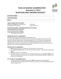 How many months are in a college semester? Fillable Online Kinrosscollege Wa Edu Year 9 Science Examination Semester 2 Kinross College Fax Email Print Pdffiller