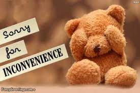 Showing that you feel sorry about having caused someone problems or unhappiness: Meaning Of Sorry For The Inconvenience