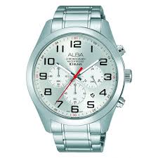 ألبا ساعة يد رجالي أكتيف سوار ستانليس ستيل كونجراف مقاومة للماء At3b19x