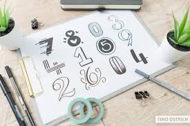 Die schülerinnen und schüler verstehen und verwenden arithmetische begriffe und symbole. Handlettering Zahlen Anleitung Vorlagen Beispiele