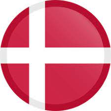 Dannebrog, pronounced ˈtænəˌpʁoˀ) is red with a white scandinavian cross that extends to the edges of the flag; Denmark Flag Icon Country Flags