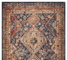 Overview handspun new zealand wool. Blue Multi Mahalia Printed Rug Patterned Rugs Pottery Barn