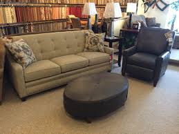 Smith Brothers Tufted Sofa With Leather Push Back Reclining Chair And Ottoman Chair And Ottoman Sofa Tufted Sofa