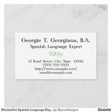 Minimalist Spanish Language Expert Business Card Zazzle Com Spanish Language Professional Business Card Design Language