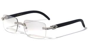 Check spelling or type a new query. Men Rectangular Frame Clear Lens Designer Rimless Eyeglasses Rhinestones Glasses Frame Gold Diamond Walmart Com Walmart Com