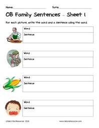 Literacy Interactive Notebook Pages Ob Word Family In 2020 Word Family Worksheets Word Families Words