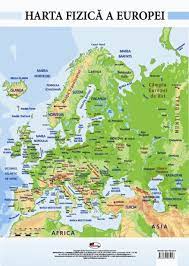 Contine date geografice pe scurt despre europa; Harta FizicÄƒ A Europei Format A2