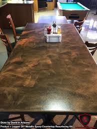 Resturant Tables Coated With Our Diy Metallic Epoxy Resurfacing Kits Applied Right Over The Tabletop It Epoxy Countertop Kit Countertop Kit Table Top