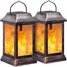 Tomcare solar lantern brings an elegant appearance and beauty to your outdoor space. Tomcare Solar Lights Metal Flickering Flame Solar Lantern Outdoor Hanging Lanterns Lighting Heavy Duty Solar Powered Waterproof Umbrella Led Flame Lights For Garden Patio Pathway Deck Yard 2 Pack Amazon In Home