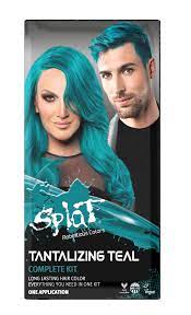Before anything, do a skin allergy test with your splat dye on a small portion of skin a couple of days before your coloring session. Splat Complete Kit Tantalizing Teal Semi Permanent Teal Hair Dye With Bleach Walmart Com Walmart Com