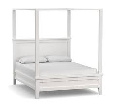 Weehom queen canopy bed frame metal platform 4 posters sturdy steel mattress foundation with headboard and footboard strong steel no box jurmerry metal canopy bed frame with ornate european style headboard & footboard sturdy steel easy diy assembly all parts included,queen. Farmhouse Canopy Bed Wooden Beds Pottery Barn