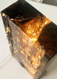 Resin Wood Light Block Epoxy Resin Wood Wood Light Resin Crafts