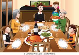 Ordinarily, thanksgiving may present the ideal opportunity to visit with your parents, grandparents and other loved ones while sharing a communal meal. Family Having A Thanksgiving Dinner A Vector Illustration Of Happy Family Having A Thanksgiving Dinner Together Canstock