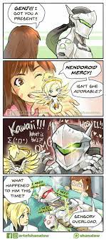 Genji loves Kawaii Mercy | Overwatch funny, Overwatch memes, Overwatch