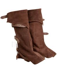 Medieval leather gaiters model Esteban, brown ⚔️ Medieval Shop