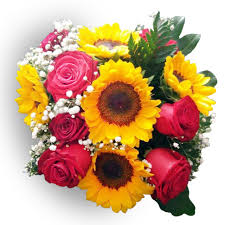 Romanticismo puro, pura tradizione, puro rose rosse. Consegna Online Girasoli E Rose Rosse Sole Rosso Puntoflora