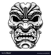 Developed by kan'ami and his son zeami, it is the oldest major theatre art that is still regularly performed today. Samurai Warrior Mask Vector Illustration With Old Japanese Mask Of Demon With Halftone Gradient Effect Samurai Tattoo Design Tiki Tattoo Japanese Tattoo Art