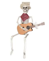 Eyes blink off and on and distinct music makes a great sound background for your spooky gathering. Guitar Playing Skeleton 60cm For Halloween Horror Shop Com