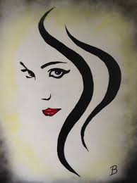 Artwork Abstract Woman Painting Black And White 16 X20 Abstract Black And White Painting Of Woman With Red Lips Red Art Painting Black And White Painting Red Art