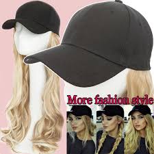 Great savings & free delivery / collection on many items. Cute Baseball Cap With Hair Synthetic Hats With Hair Attached Black Hat With Hair Attached Long Wavy Hair For Women Daily One Step Change Wish