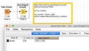 To convert decimal to binary, java has a method integer.tobinarystring(). How To Convert Decimal To Binary Knime Analytics Platform Knime Community Forum