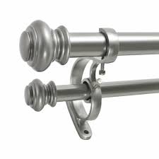 Montevilla 72 In 144 In 1 In Urn Double Rod Set In Antique Silver 680656136911 The Home Depot Double Rod Curtains Double Curtain Rod Set Double Curtains