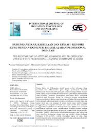 Meningkatkan ketersediaan layanan pendidikan 2 pembelajaran. Pdf International Journal Of Education Psychology And Counselling Ijepc The Relationship Of Attitude Readiness And Teacher Self Efficacy With Professional Learning Community In Sabah This Work Is Licensed Under Cc By 4 0
