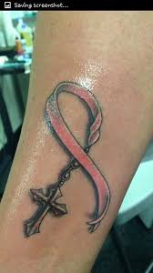 Pink cancer ribbon tattoos can be personalized or plain, stand on their own or blend into a design or larger piece of ink. This Is Very Sweet For Someone Who Has Kept The Faith Cancer Tattoos Cancer Ribbon Tattoos Uterine Cancer Tattoo
