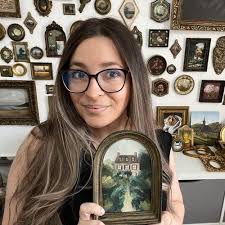 Unframed Original Winter Landscape Premium Print, Lighted Village in the  Distance Painting, Christmas Oil Painting Print, Night Scenery Art