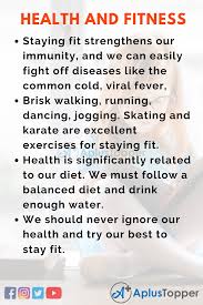 Health And Fitness Essay Essay On Health And Fitness For Students And Children In English A Plus Topper