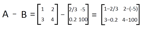 Subtraction of two large numbers using 9's complement. Basic Matrix Operations