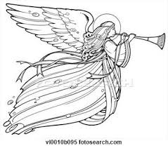 Victorian Trumpeting Angel Clip Art Clipart Angel With Trumpet Fotosearch Search Clipart Art Angel Drawing Drawings