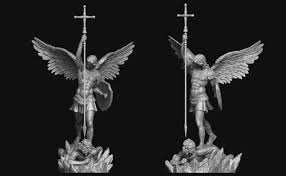 Archangel Michael Statue 3d Print Model In 2020 Archangel Michael Saint Michael Statue Archangels