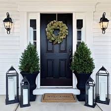 Landen Blackened Bronze Metal Lanterns Modern Design Front Porch Decorating House Front Door Farmhouse Front Porches