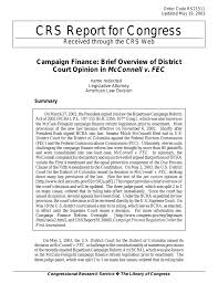 By lydia wheeler 01/21/16 03:36 pm est. Campaign Finance Brief Overview Of District Court Opinion In Mcconnell V Fec Everycrsreport Com