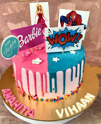 We usually have pretty sedate new year's eves, but this year i've invited a. Cake House Two In One Cake Barbie And Spiderman Facebook