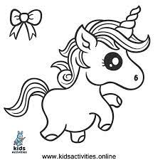 Free cute unicorn coloring page printable. Baby Unicorn Coloring Pages For Kids Cute Kids Activities