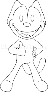 Click on the free felix the cat colour page you would like to print, if you print them all you can make your. How To Draw Felix The Cat Coloring Page Trace Drawing